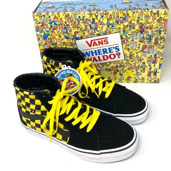 💖MEGA SALE💖VANS x Where’s Waldo Sk8-Hi Checker Black Suede Women's VN0A32QG4UE - Picture 6 of 8